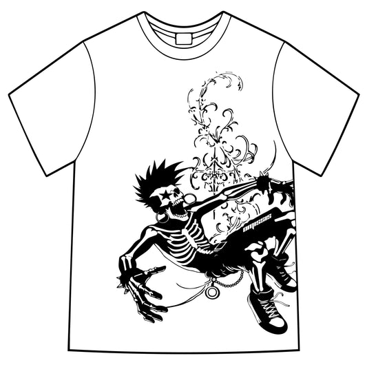WHITE PUNK SKULL TEE